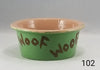 Paw Print Pet Bowl with Paw Print on Inside