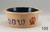 Paw Print Pet Bowl with Paw Print on Inside