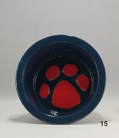 Paw Print Pet Bowl with Paw Print on Inside