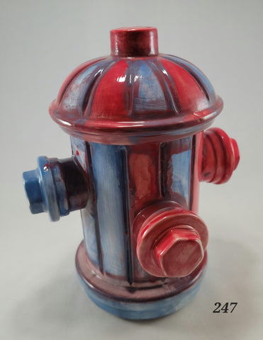 Red and Blue Fire Hydrant Treat Jar