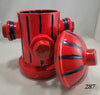 Red and Blue Stripes Fire Hydrant Treat Jar