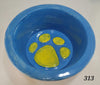 Paw Print Pet Bowl with Paw Print on Inside