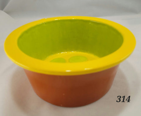 Paw Print Pet Bowl with Paw Print on Inside