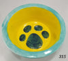 Paw Print Pet Bowl with Paw Print on Inside