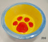 Paw Print Pet Bowl with Paw Print on Inside