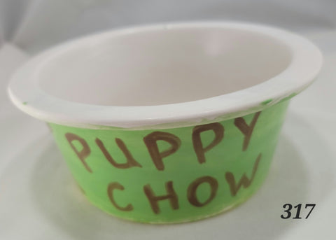 Paw Print Pet Bowl with Paw Print on Inside