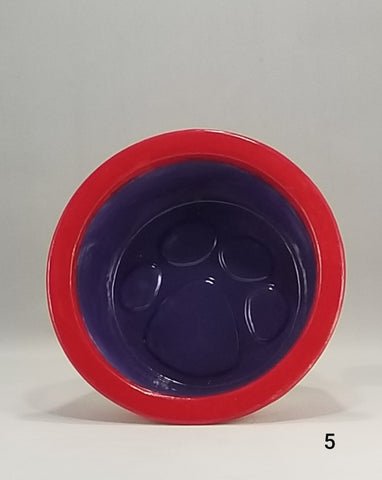 Paw Print Pet Bowl with Paw Print on Inside