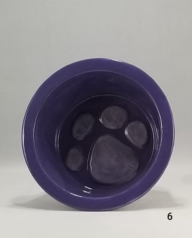 Paw Print Pet Bowl with Paw Print on Inside