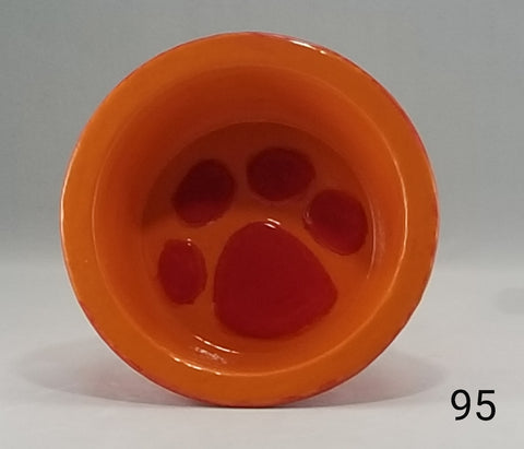 Paw Print Pet Bowl with Paw Print on Inside