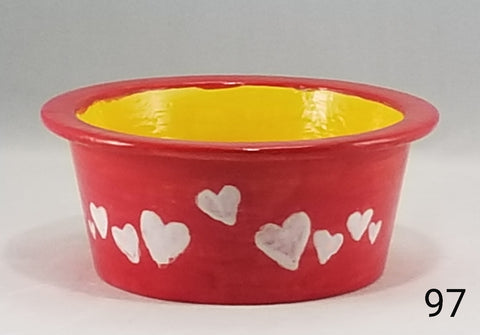 Paw Print Pet Bowl with Paw Print on Inside