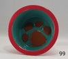 Paw Print Pet Bowl with Paw Print on Inside